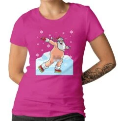 Funny Christmas Naked Skating Santa For Men And Women T-shirt Nude Santa Claus Shirt Graphic Tee Merry Christmas T-shirt Plus Size Available -Jewellery Paradise il fullxfull.4233073598 8cx1