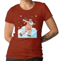 Funny Christmas Naked Skating Santa For Men And Women T-shirt Nude Santa Claus Shirt Graphic Tee Merry Christmas T-shirt Plus Size Available -Jewellery Paradise il fullxfull.4233073604 8jdg