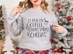 Coffee And Christmas Cheer Sweater, Christmas Top, Cute Xmas Jumper, Christmas Coffee Sweater, Xmas Season Top, Funny Christmas Party Shirt