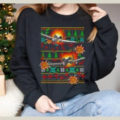 Ugly Christmas Sweater Men Funny, Christmas Airplane Sweatshirt, Ugly Sweatshirt, Funny Xmas Sweatshirt, Gifts For Him Christmas Shirts