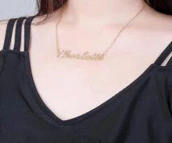 Sparkling Name Necklace, Single Name Handwriting Necklace, Personalized Signature Name Necklace, Minimalist Name Necklace, Christmas Gift -Jewellery Paradise il fullxfull.4259280356 e0wt