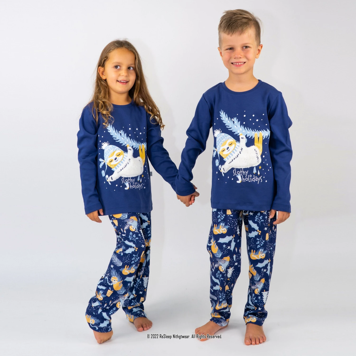 Sloth Pajamas, Christmas Family Pajamas, Holiday Jammies, Blue Xmas Matching Pjs, Secret Santa Gift, Christmas Pyjamas, Family Photoshoot 8 Sloth Pajamas, Christmas Family Pajamas, Holiday Jammies, Blue Xmas Matching Pjs, Secret Santa Gift, Christmas Pyjamas, Family Photoshoot - Image 6