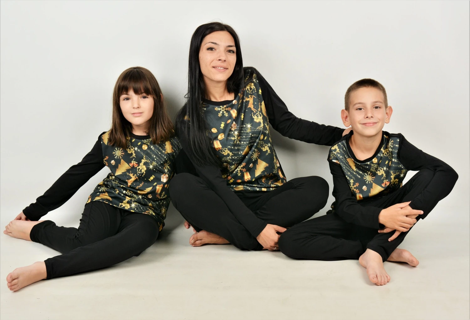 Chrismas Tree Pajamas For Family, Matching Family Pajamas, Matching Christmas Jammies, Family Comfy Pajama, Gold Christmas Tree, Snowflakes 4 Chrismas Tree Pajamas For Family, Matching Family Pajamas, Matching Christmas Jammies, Family Comfy Pajama, Gold Christmas Tree, Snowflakes - Image 2