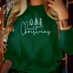 SWEATSHIRT (5022) MERRY CHRISTMAS Tree Sweatshirts Pine Tree Funny Gift For Men Women Kids Family Holiday Xmas Jumper -Jewellery Paradise il fullxfull.4263437190 sljc