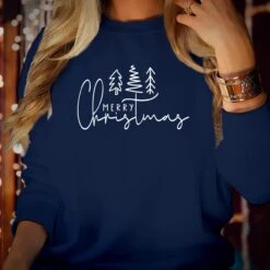 SWEATSHIRT (5022) MERRY CHRISTMAS Tree Sweatshirts Pine Tree Funny Gift For Men Women Kids Family Holiday Xmas Jumper -Jewellery Paradise il fullxfull.4263437360 fob2