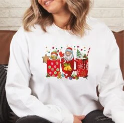 Merry Christmas Sweatshirt, Christmas Latte Coffee Sweatshirt, Christmas Santa Hoodie, Christmas Gift Hoodie, Christmas Unisex Jumper