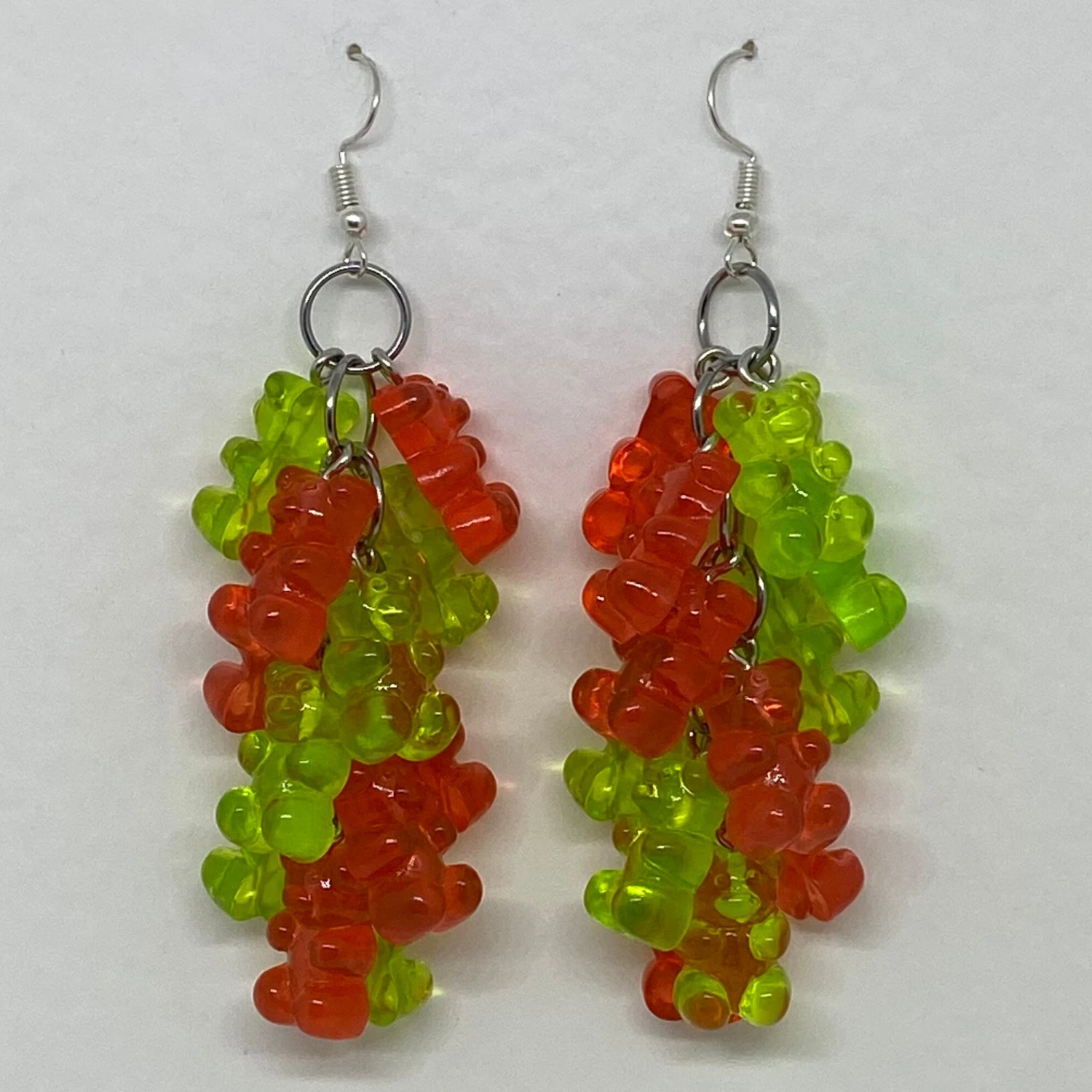 Red Green Christmas Gummy Bear Dangle Waterfall Earrings Colour Hooks , 9 Cm Long ( 3.5 Inches ) 4 Red Green Christmas Gummy Bear Dangle Waterfall Earrings Colour Hooks , 9 Cm Long ( 3.5 Inches ) - Image 2