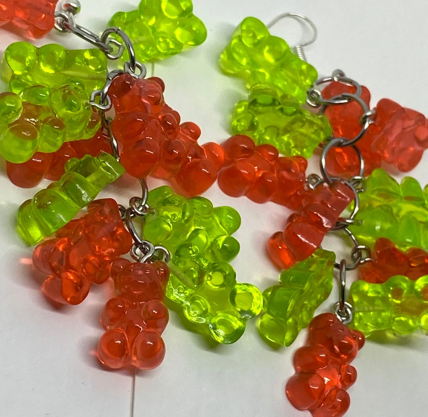 Red Green Christmas Gummy Bear Dangle Waterfall Earrings Colour Hooks , 9 Cm Long ( 3.5 Inches ) 9 Red Green Christmas Gummy Bear Dangle Waterfall Earrings Colour Hooks , 9 Cm Long ( 3.5 Inches ) - Image 7