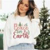 Peace On Earth Sweatshirt,Christmas Jumper, Family Christmas Shirt, Christian Christmas Shirt, Family Matching Christmas Sweater