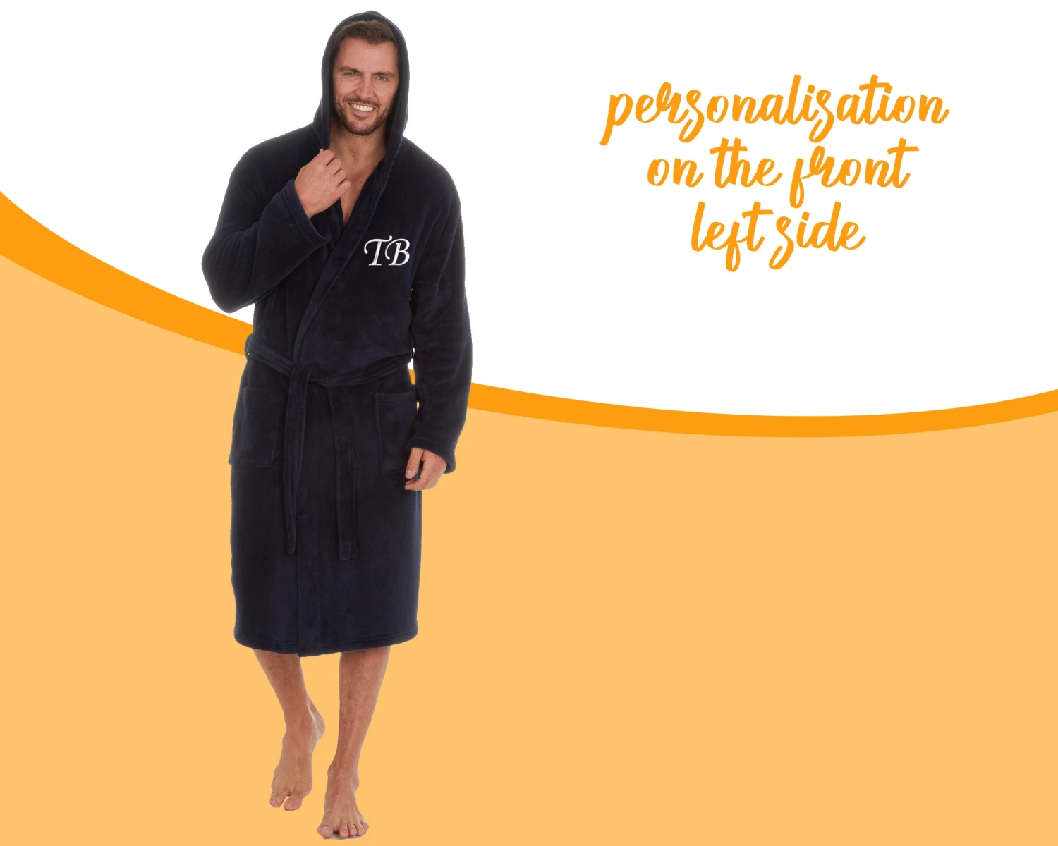 Energy Saving Personalised Mens Navy Dressing Gown Bathrobe Plus Size Embroidered Gift Christmas Husband Fiance Boyfriend Valentine's Day UK 5 Energy Saving Personalised Mens Navy Dressing Gown Bathrobe Plus Size Embroidered Gift Christmas Husband Fiance Boyfriend Valentine's Day UK - Image 3