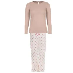 Ladies Long Sleeve Pyjamas Set Cotton T-Shirt Top & Fleece Bottoms Bed PJ Pants Winter Warmer Christmas Birthday Present 9 Ladies Long Sleeve Pyjamas Set Cotton T-Shirt Top & Fleece Bottoms Bed PJ Pants Winter Warmer Christmas Birthday Present -Jewellery Paradise il fullxfull.4272321017 bw2f