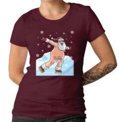 Funny Christmas Naked Skating Santa For Men And Women T-shirt Nude Santa Claus Shirt Graphic Tee Merry Christmas T-shirt Plus Size Available -Jewellery Paradise il fullxfull.4280726265 t03s