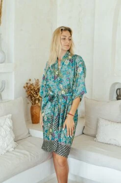 Long Turquoise Silk Kimono Robe Jacket, Paisley Floral Boho Vintage, Dressing Gown, Christmas Gift For Her, Wear The World, Bridal Robe 9 Long Turquoise Silk Kimono Robe Jacket, Paisley Floral Boho Vintage, Dressing Gown, Christmas Gift For Her, Wear The World, Bridal Robe -Jewellery Paradise il fullxfull.4280868274 u985