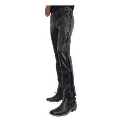 Laced Leather Pants, Bikers Pant Cow Waxy Leather Trouser, Cowboy Leather Pant, Party Pant, Cowboy Leather Pant, Christmas Gift