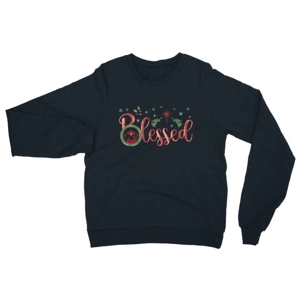 Blessed Sweatshirt, Christmas Jumper, Family Christmas Shirt, Nativity Shirt, Christian Christmas Shirt, Family Matching Christmas Sweater 9 Blessed Sweatshirt, Christmas Jumper, Family Christmas Shirt, Nativity Shirt, Christian Christmas Shirt, Family Matching Christmas Sweater - Image 7