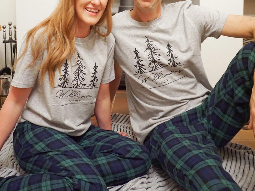 Personalised Couples Christmas Pyjamas - Matching PJs For Adults, First Christmas As Mr And Mrs Pyjamas 3 Personalised Couples Christmas Pyjamas - Matching PJs For Adults, First Christmas As Mr And Mrs Pyjamas