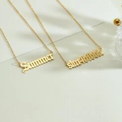 Personalized Name Necklace,Personalized Necklaces,18k Gold Name Necklace,Nameplate Jewellery,Gothic Gift,Him Christmas Gifts