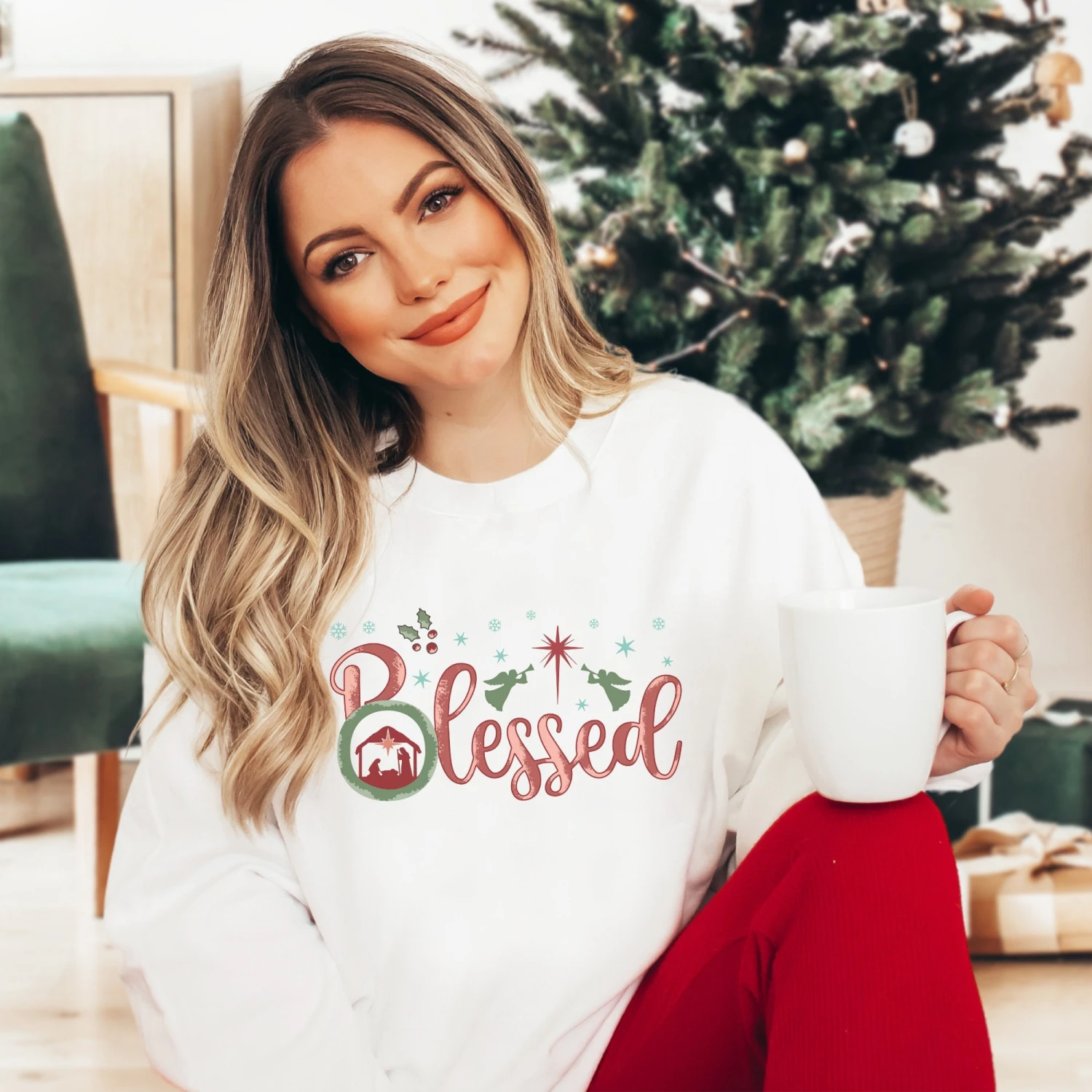 Blessed Sweatshirt, Christmas Jumper, Family Christmas Shirt, Nativity Shirt, Christian Christmas Shirt, Family Matching Christmas Sweater 3 Blessed Sweatshirt, Christmas Jumper, Family Christmas Shirt, Nativity Shirt, Christian Christmas Shirt, Family Matching Christmas Sweater