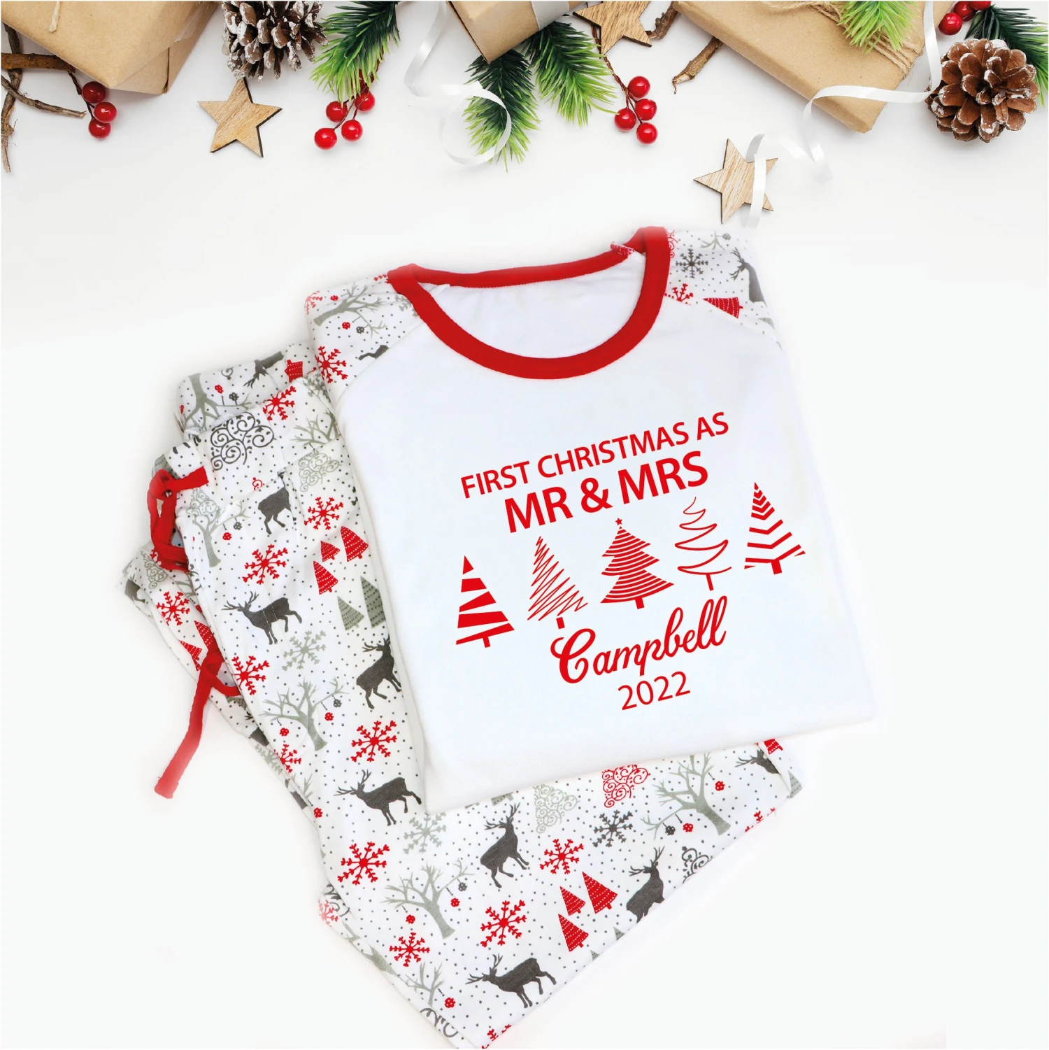First Christmas As Mr And Mrs Matching Christmas Pyjamas, Mr And Mrs PJs Christmas, 1st Christmas Married Pajamas, Hubby And Wifey Xmas PJs 6 First Christmas As Mr And Mrs Matching Christmas Pyjamas, Mr And Mrs PJs Christmas, 1st Christmas Married Pajamas, Hubby And Wifey Xmas PJs - Image 4