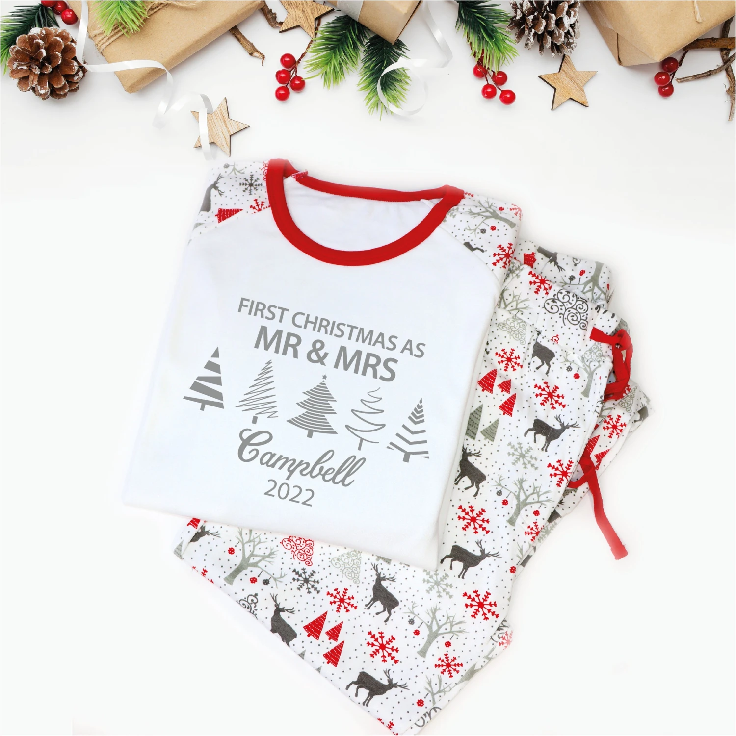 First Christmas As Mr And Mrs Matching Christmas Pyjamas, Mr And Mrs PJs Christmas, 1st Christmas Married Pajamas, Hubby And Wifey Xmas PJs 7 First Christmas As Mr And Mrs Matching Christmas Pyjamas, Mr And Mrs PJs Christmas, 1st Christmas Married Pajamas, Hubby And Wifey Xmas PJs - Image 5