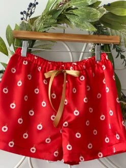 Christmas Satin Women PJ Shorts / Mother-Daughter Matching Shorts/ Christmas Bridesmaids Shorts