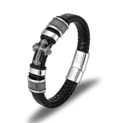 Personalised Men's Gothic Cross Leather Bracelet, Men's Jewellery, Gifts For Him, Birthday Gifts, Christmas Gifts, Valentine's Day -Jewellery Paradise il fullxfull.4295106635 gd8x