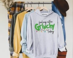 Feeling Extra Grinchy Today Hoodie, Grinch Hoodie, UNISEX Grinch Sweatshirt, Christmas Gift