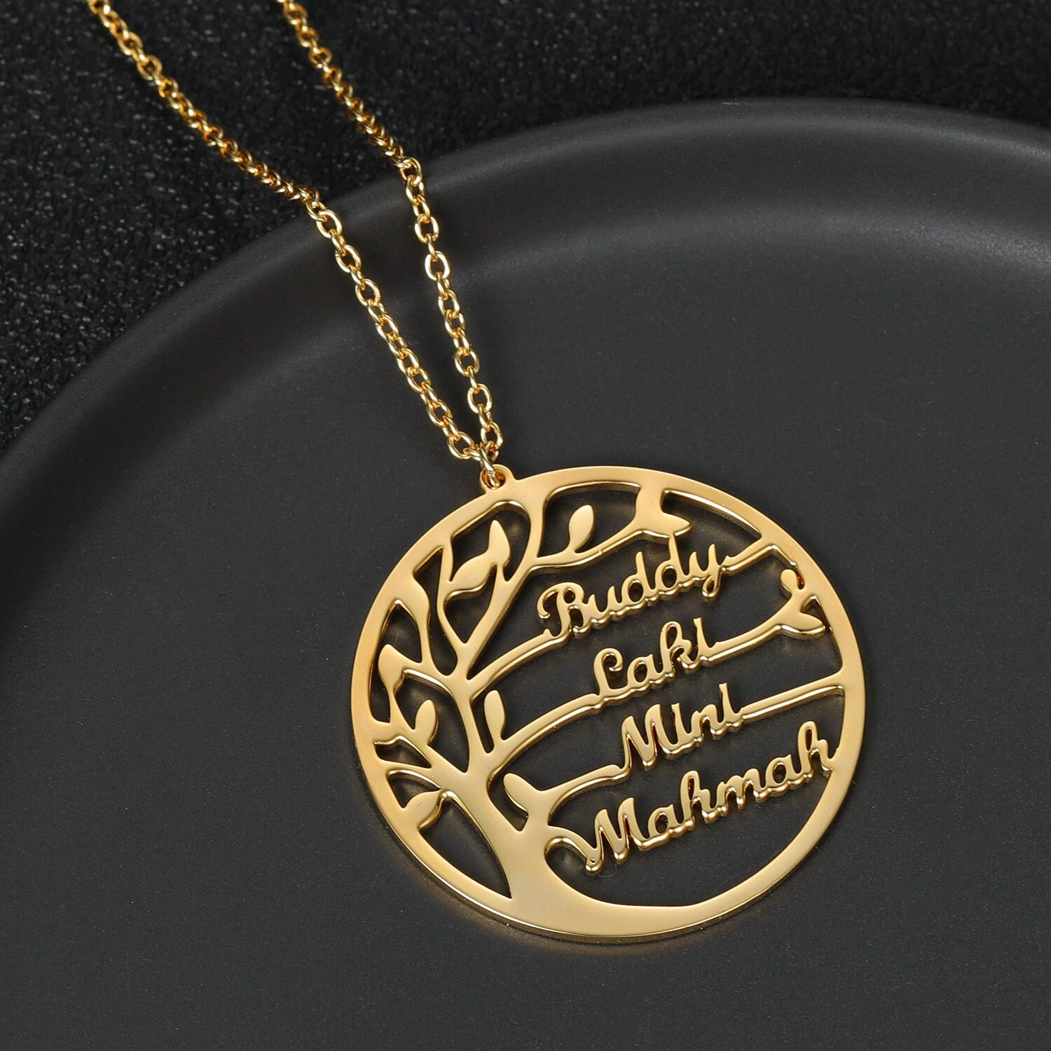 Family Name Necklace, Family Tree Necklace, Disc Necklace, Multiple Names Necklace, Personalized Name Necklace, Gift For Mum, Christmas Gift 5 Family Name Necklace, Family Tree Necklace, Disc Necklace, Multiple Names Necklace, Personalized Name Necklace, Gift For Mum, Christmas Gift - Image 3