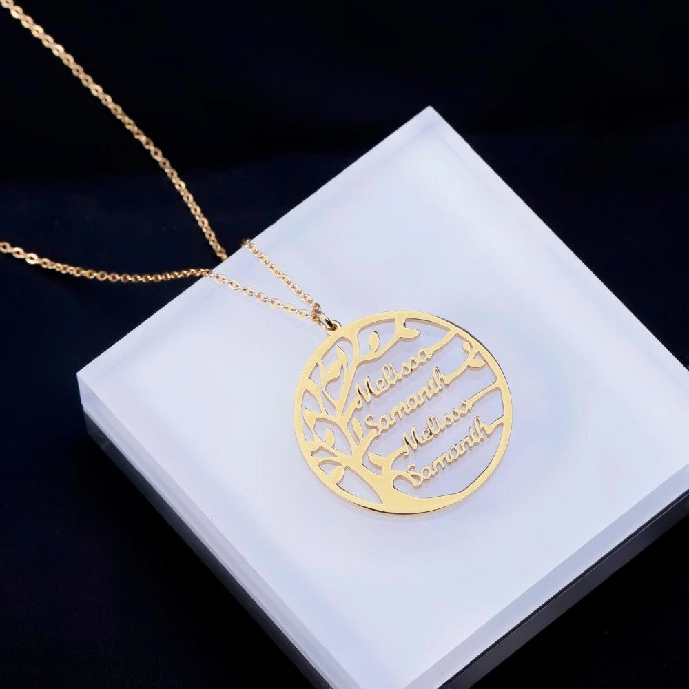 Family Name Necklace, Family Tree Necklace, Disc Necklace, Multiple Names Necklace, Personalized Name Necklace, Gift For Mum, Christmas Gift 8 Family Name Necklace, Family Tree Necklace, Disc Necklace, Multiple Names Necklace, Personalized Name Necklace, Gift For Mum, Christmas Gift - Image 6