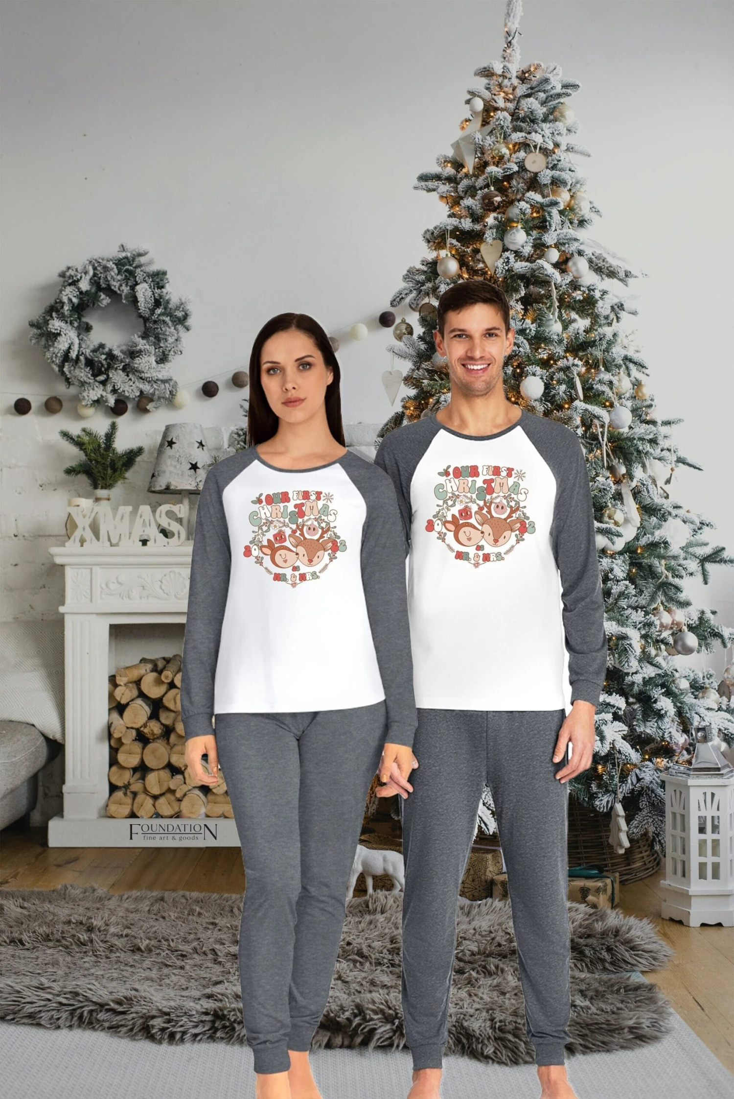 Oh Deer - First Christmas Married 2022- 1st Christmas Married Pajamas - First Christmas As Mr. And Mrs. 2022 - Newlywed Christmas Pjs 4 Oh Deer - First Christmas Married 2022- 1st Christmas Married Pajamas - First Christmas As Mr. And Mrs. 2022 - Newlywed Christmas Pjs - Image 2