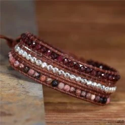 Inca Rose Garnet Rhodochrosite Bracelet 4mm Beads Bohemian Bracelet Adjustable Dainty Bracelet Classy Simple Jewellery Classy Christmas Gift