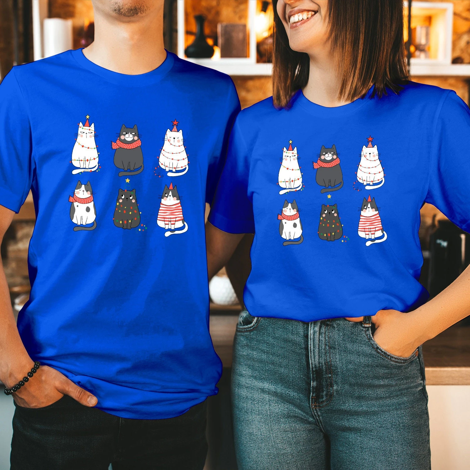 TSHIRT (5129) CHRISTMAS CAT Lighting Cats T-Shirt Funny Meowy Catmas Elf Costume Outfit Xmas Holiday Gift Shirt 7 TSHIRT (5129) CHRISTMAS CAT Lighting Cats T-Shirt Funny Meowy Catmas Elf Costume Outfit Xmas Holiday Gift Shirt - Image 5