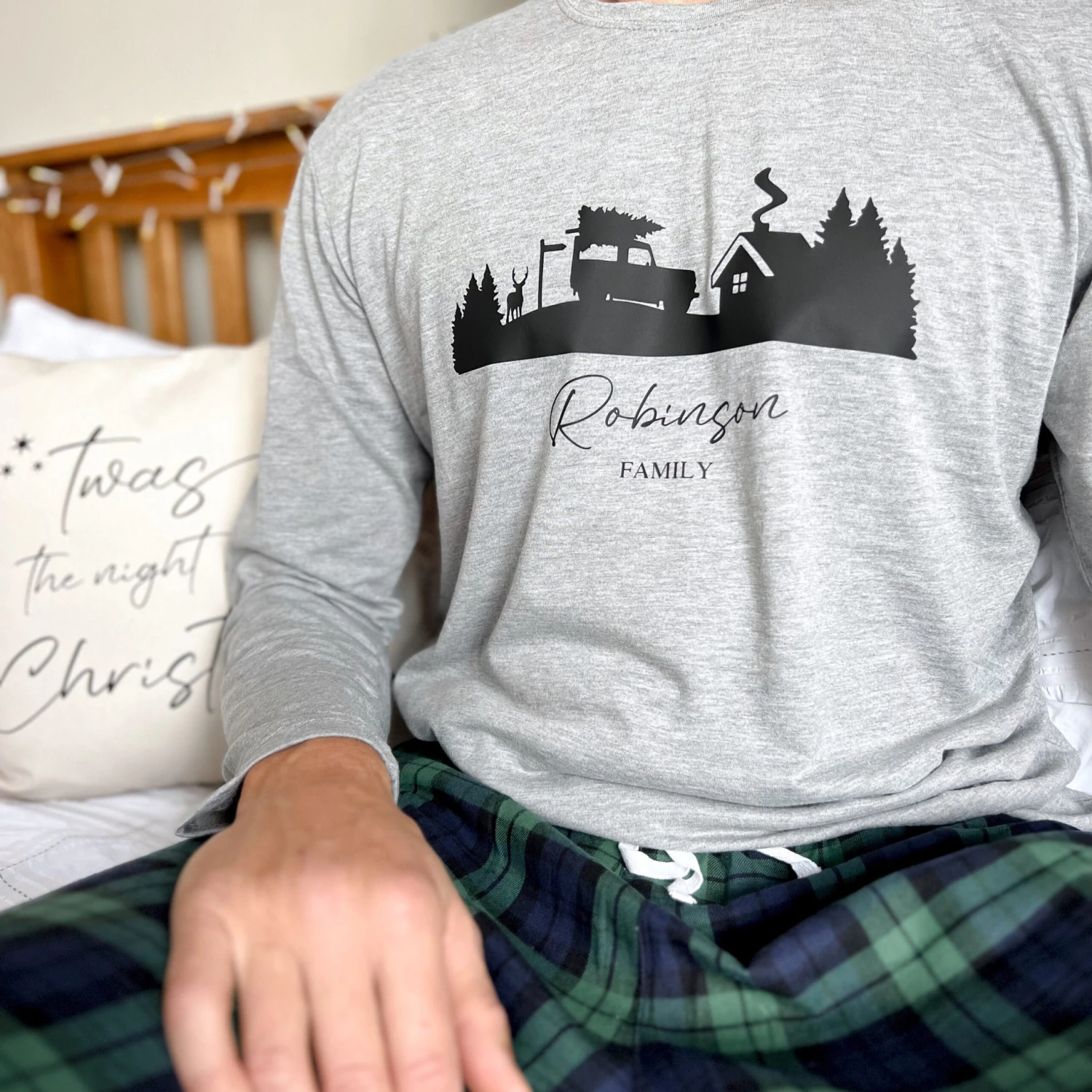 Personalised Matching Couples Christmas Pyjamas , Personalised PJs For Men And Women, His And Hers Pajamas 4 Personalised Matching Couples Christmas Pyjamas , Personalised PJs For Men And Women, His And Hers Pajamas - Image 2