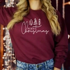 SWEATSHIRT (5022) MERRY CHRISTMAS Tree Sweatshirts Pine Tree Funny Gift For Men Women Kids Family Holiday Xmas Jumper -Jewellery Paradise il fullxfull.4310833611 pf97