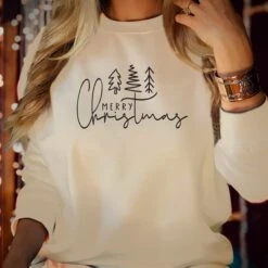 SWEATSHIRT (5022) MERRY CHRISTMAS Tree Sweatshirts Pine Tree Funny Gift For Men Women Kids Family Holiday Xmas Jumper -Jewellery Paradise il fullxfull.4310834341 s5rx