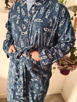 Plus UnisexMediterranean Robe,Mens Robes,indigo Robes,organic Robes,cotton Robe,block Print Robe ,gifts For Him, Christmas Gift,boho Robe -Jewellery Paradise il fullxfull.4311751986 im69