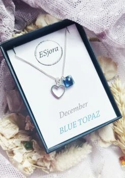 Elegant Birthstone Necklace, Silver Heart, Personalised Gifts, Personalized Jewelry, Gifts For Women, Christmas Gift, Bridesmaid Necklace -Jewellery Paradise il fullxfull.4312067604 slxw