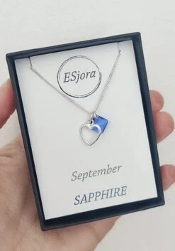 Elegant Birthstone Necklace, Silver Heart, Personalised Gifts, Personalized Jewelry, Gifts For Women, Christmas Gift, Bridesmaid Necklace -Jewellery Paradise il fullxfull.4312077236 sm6l