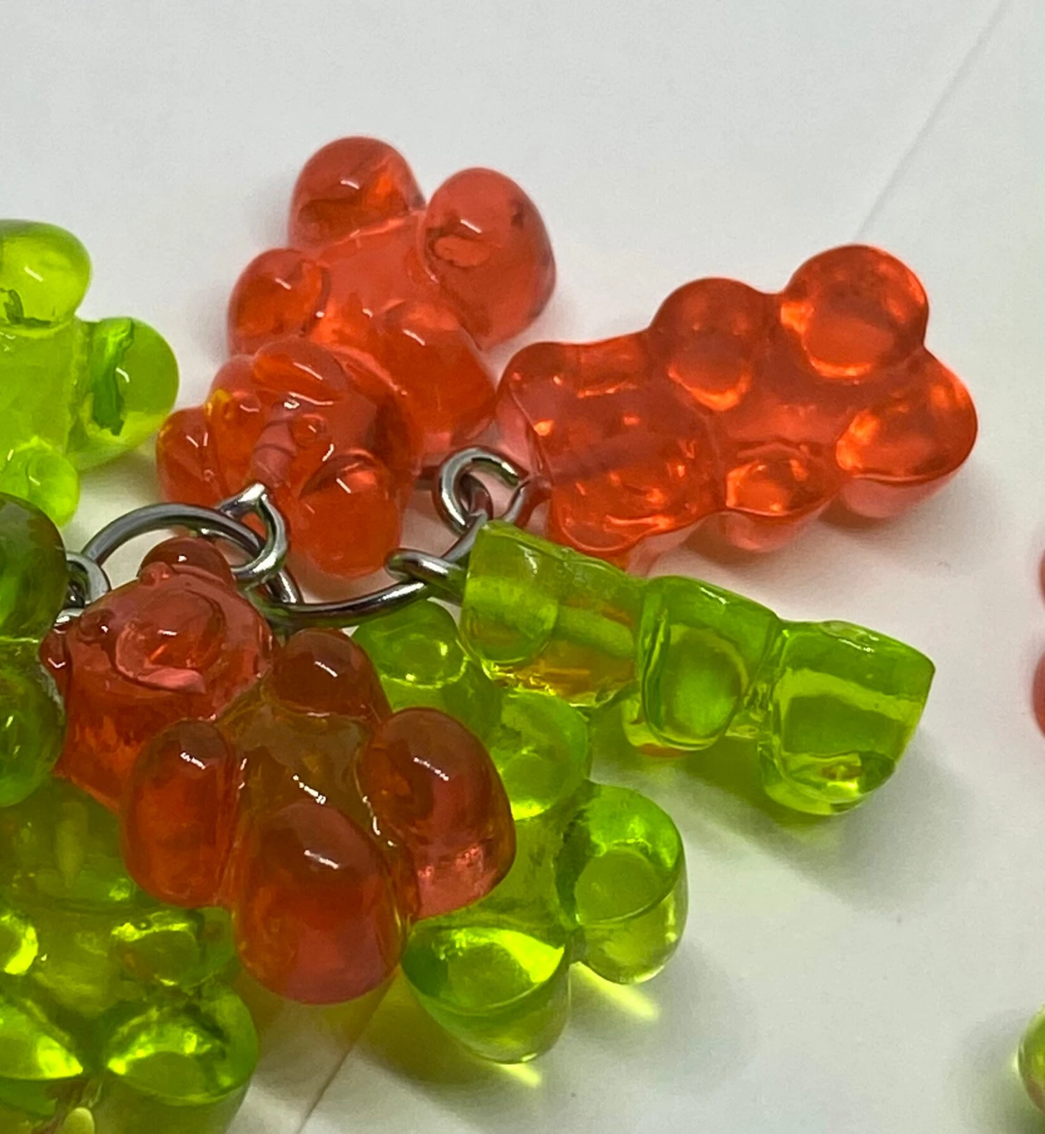 Red Green Christmas Gummy Bear Dangle Waterfall Earrings Colour Hooks , 9 Cm Long ( 3.5 Inches ) 8 Red Green Christmas Gummy Bear Dangle Waterfall Earrings Colour Hooks , 9 Cm Long ( 3.5 Inches ) - Image 6