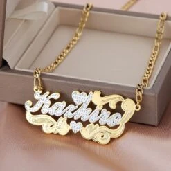 Two Tone Heart Name Necklace, Personalized Nameplate Gold Double Plate, Name Necklace, Christmas Gifts Jewelry For Her 13 Two Tone Heart Name Necklace, Personalized Nameplate Gold Double Plate, Name Necklace, Christmas Gifts Jewelry For Her -Jewellery Paradise il fullxfull.4316757080 evm5