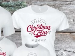 Personalised Matching Family Christmas T-Shirts/Pyjama Tops 'Christmas Crew' Adult Mens/Womens/Kids/Toddler (White) -Jewellery Paradise il fullxfull.4317045118 qeqc