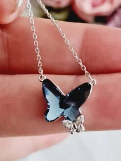925 Silver Butterfly Swarovski Crystal, Blue Butterfly,crystal Pendant Necklace,Christmas Gift Ideas, High Quality, Sparkle, Diamante -Jewellery Paradise il fullxfull.4318940502 t2jo