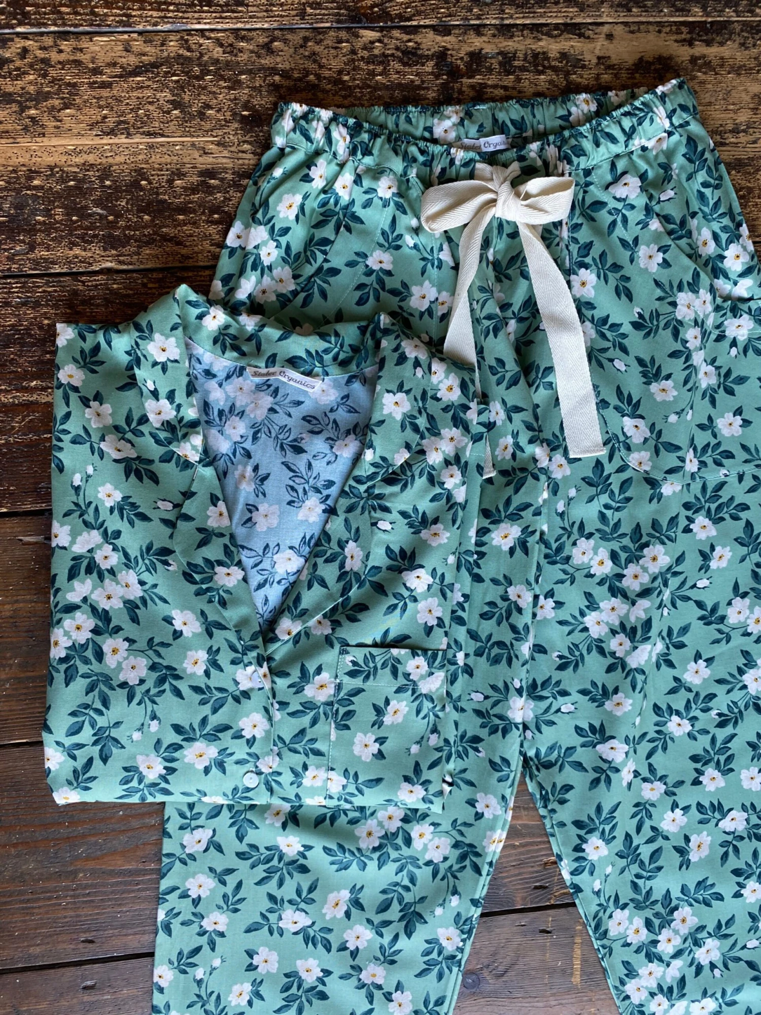 Bramble Print Pyjamas * Womens Pyjamas 100% Organic Cotton, Sleepwear, Women's Traditional Pyjamas, Christmas Pyjama Set Gifts Size M Only 5 Bramble Print Pyjamas * Womens Pyjamas 100% Organic Cotton, Sleepwear, Women's Traditional Pyjamas, Christmas Pyjama Set Gifts Size M Only - Image 3