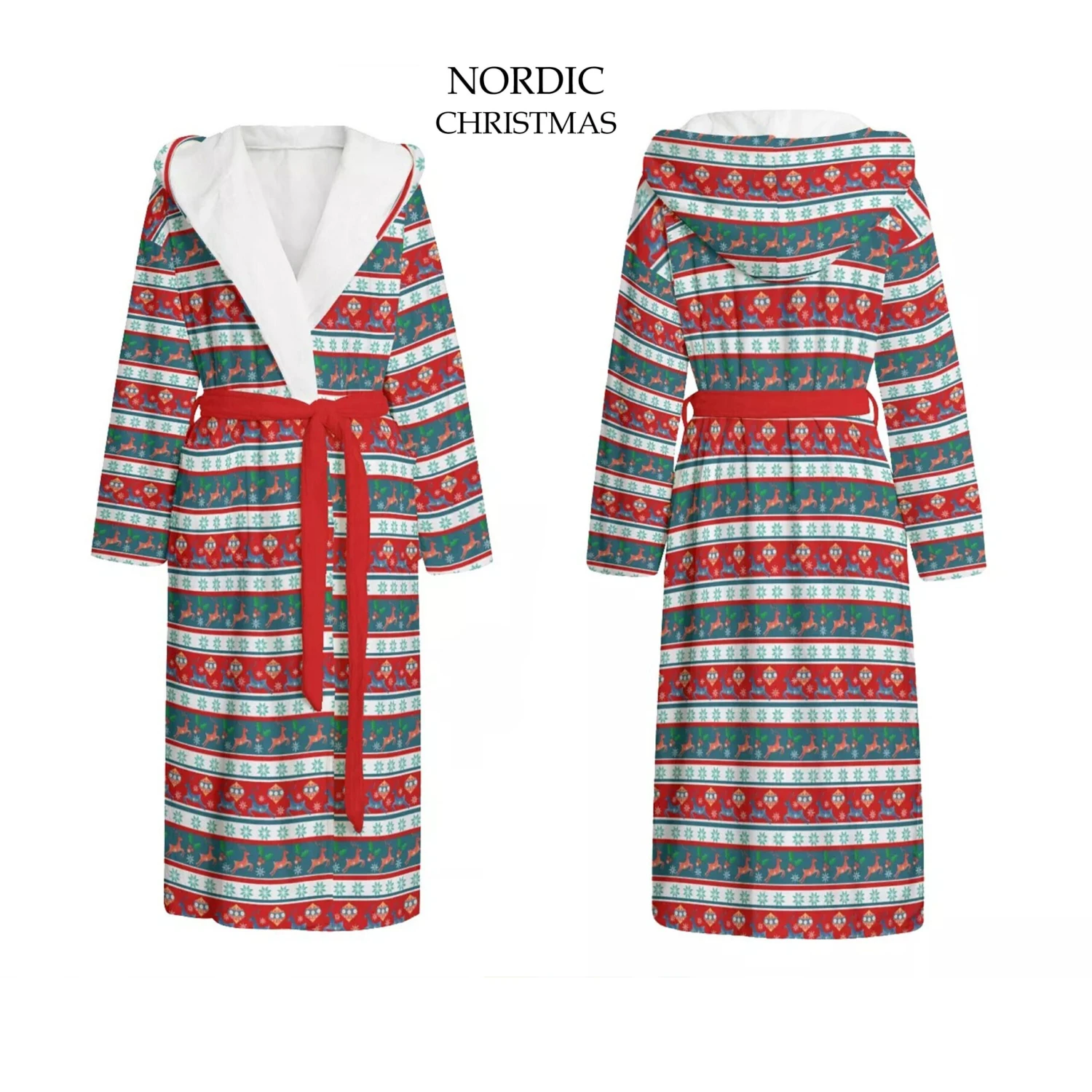 Gnome Bathrobe, Dressing Gowns, Nordic Christmas, Gifts Flannel Fleece Cuddly Warm, Winter Hoodie Unisex 4 Gnome Bathrobe, Dressing Gowns, Nordic Christmas, Gifts Flannel Fleece Cuddly Warm, Winter Hoodie Unisex - Image 2