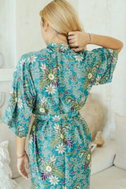 Long Turquoise Silk Kimono Robe Jacket, Paisley Floral Boho Vintage, Dressing Gown, Christmas Gift For Her, Wear The World, Bridal Robe 12 Long Turquoise Silk Kimono Robe Jacket, Paisley Floral Boho Vintage, Dressing Gown, Christmas Gift For Her, Wear The World, Bridal Robe -Jewellery Paradise il fullxfull.4328263045 m0z4