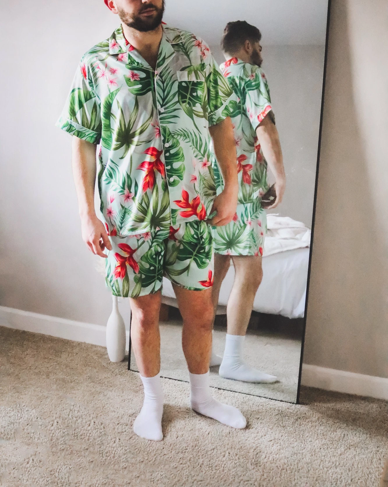 Men's Tropical Pajama Set, Mens Hawaiian Pajamas, Monogram Pajamas, Wedding Party Pajamas, Men's Pajamas, Christmas Pajamas, Custom Pajamas 8 Men's Tropical Pajama Set, Mens Hawaiian Pajamas, Monogram Pajamas, Wedding Party Pajamas, Men's Pajamas, Christmas Pajamas, Custom Pajamas - Image 6