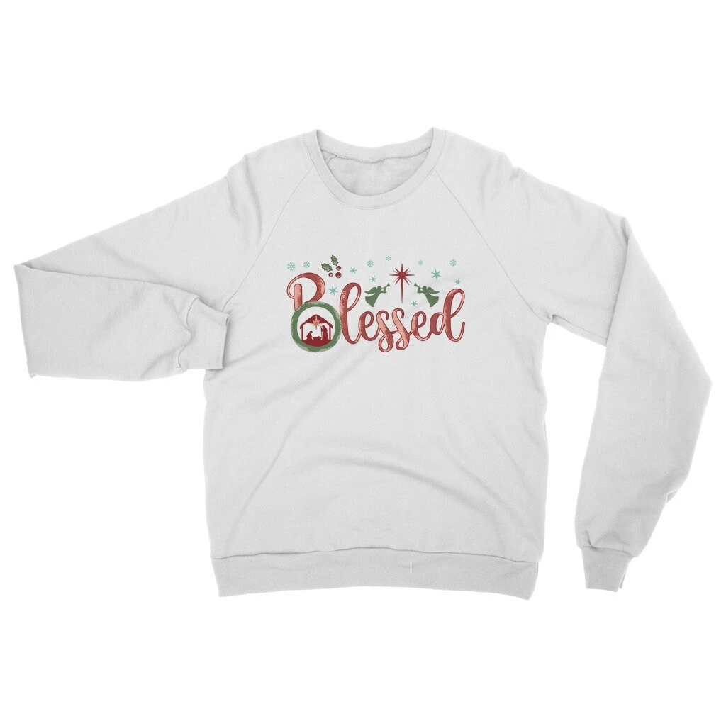 Blessed Sweatshirt, Christmas Jumper, Family Christmas Shirt, Nativity Shirt, Christian Christmas Shirt, Family Matching Christmas Sweater 4 Blessed Sweatshirt, Christmas Jumper, Family Christmas Shirt, Nativity Shirt, Christian Christmas Shirt, Family Matching Christmas Sweater - Image 2