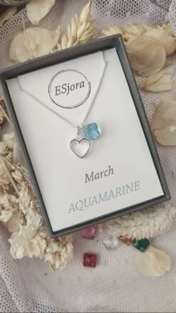 Elegant Birthstone Necklace, Silver Heart, Personalised Gifts, Personalized Jewelry, Gifts For Women, Christmas Gift, Bridesmaid Necklace -Jewellery Paradise il fullxfull.4335427683 f78v