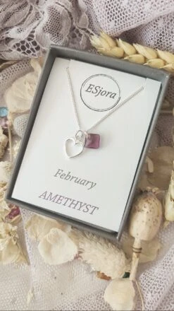 Elegant Birthstone Necklace, Silver Heart, Personalised Gifts, Personalized Jewelry, Gifts For Women, Christmas Gift, Bridesmaid Necklace -Jewellery Paradise il fullxfull.4335428501 i09q