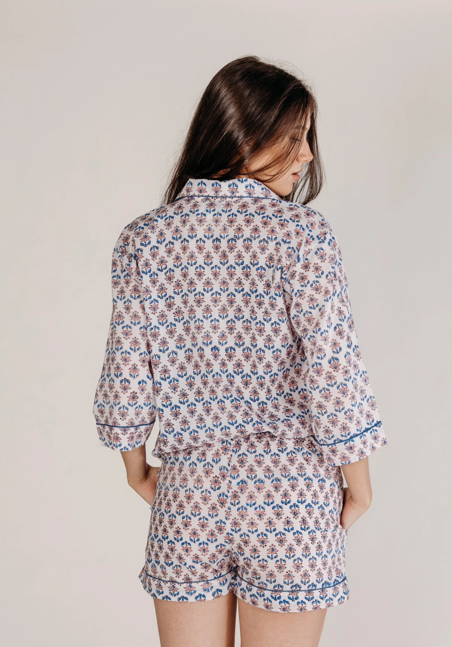 Womens Pyjamas Shorts Set,matching Ladies Shorts Pj Set,pure Cotton Christmas Pyjama,shorts And Shirt Pjs Set,soft Indian Cotton Loungewear 4 Womens Pyjamas Shorts Set,matching Ladies Shorts Pj Set,pure Cotton Christmas Pyjama,shorts And Shirt Pjs Set,soft Indian Cotton Loungewear - Image 2